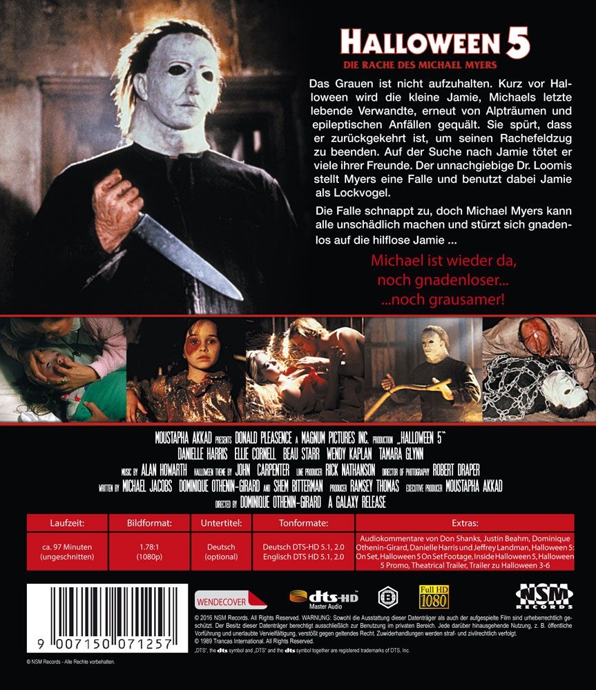 Halloween 5 - Die Rache des Michael Myers (Uncut) [Blu-ray] NSM Wendecover