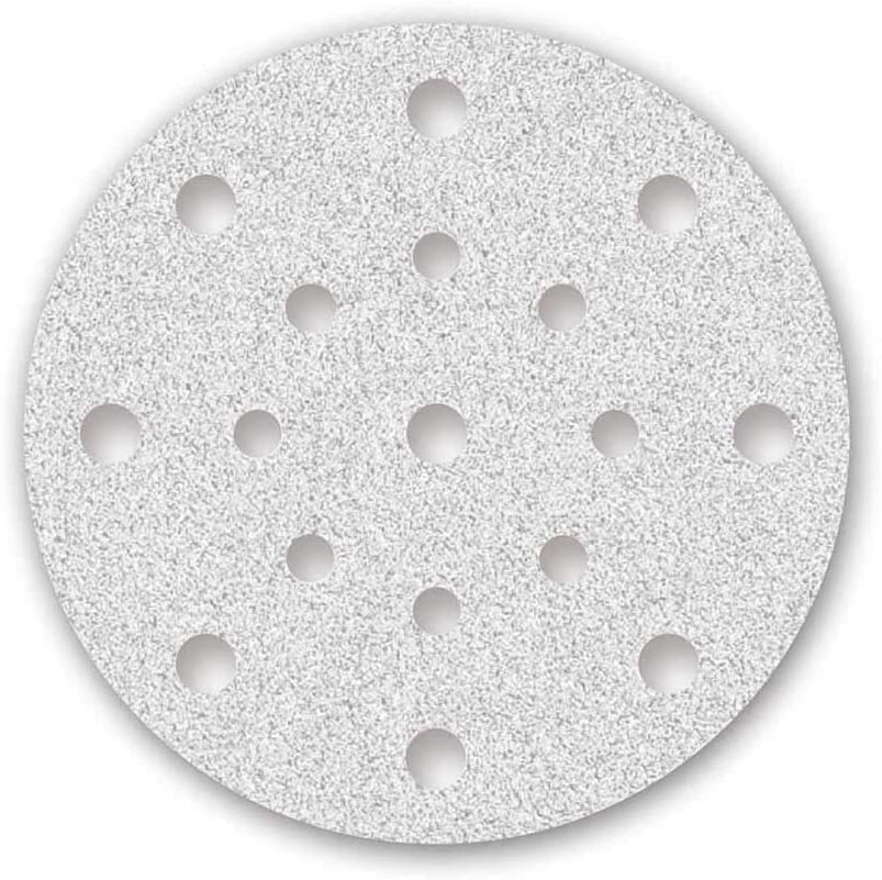 50 Stk Klett-Schleifscheibe 150mm WEIß 17-Loch P240