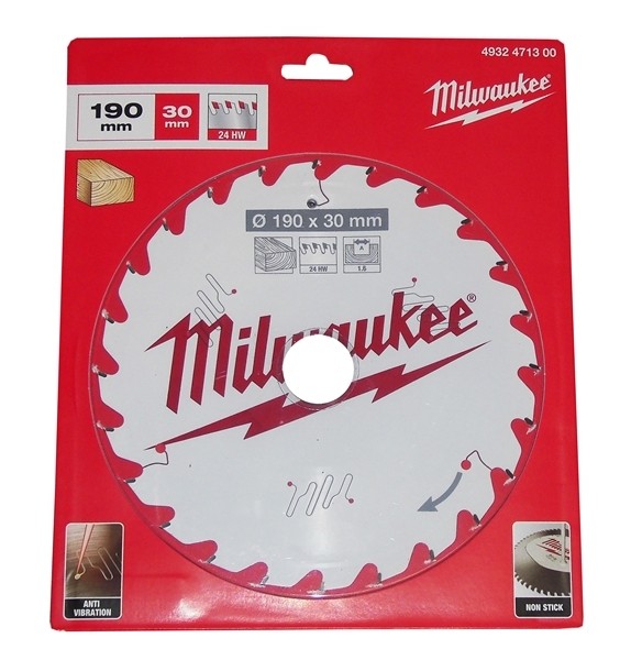 Milwaukee HM-Kreissägeblatt D.190x30x1,6mm Z=24 HW