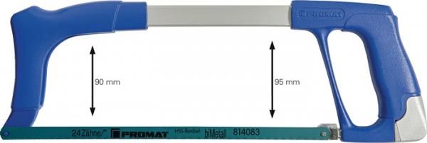PROMAT Metallsägebogen Blattlänge 300mm 24 Zähne pro Zoll (Bügelgriff)