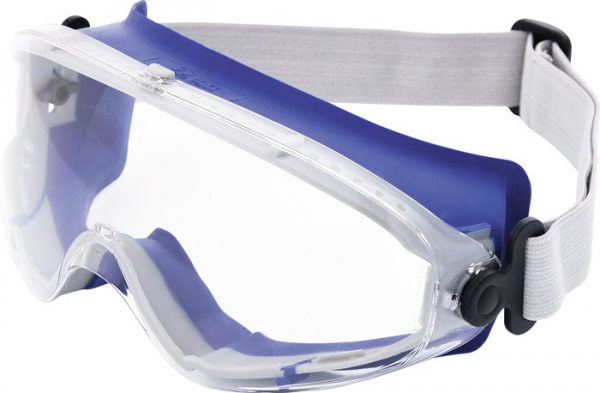 PROMAT Vollsichtschutzbrille Daylight Top EN166 Rahmen blau, Scheibe klar