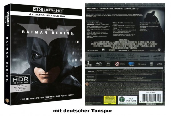 BATMAN BEGINS (4K Ultra HD +Blu-ray) Deutscher Ton 2-Disc`s