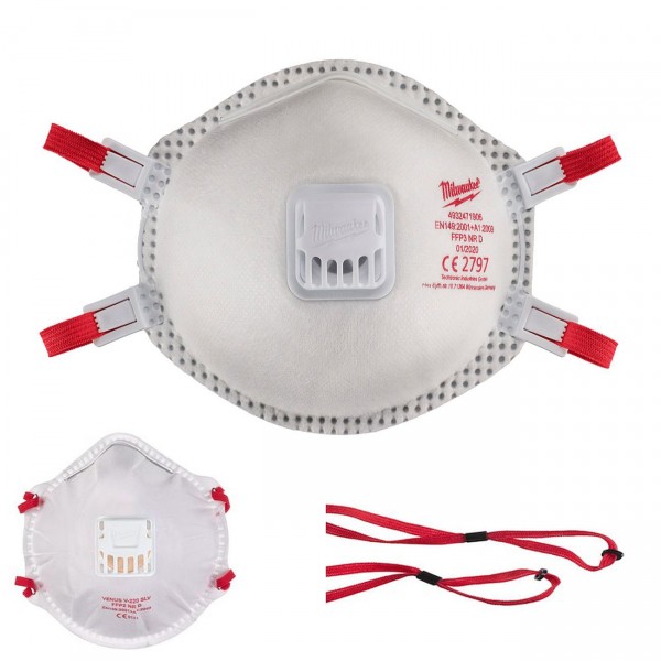 Milwaukee FFP2 Einweg-Atemschutzmaske mit Ventil 10er Pack